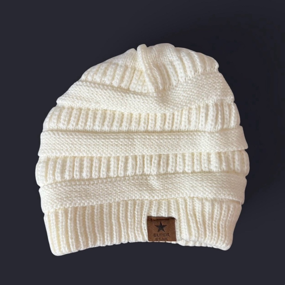 Cozy Cream Knit Beanie
